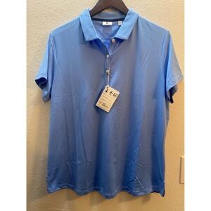 FootJoy Golfleisure Polo Shirt Womens XL Light Blue NEW 4-Way Stretch 27934
